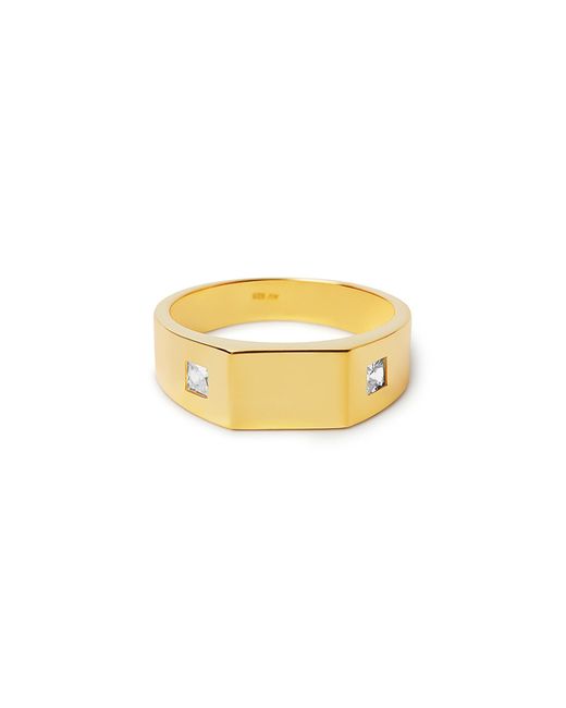 Argento Vivo Sterling Silver Signet Ring in Gold at 11