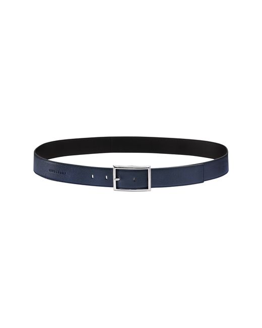 Longchamp Reversible Leather Belt in Navy/Black at