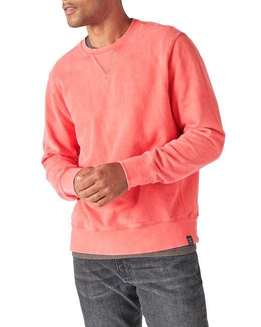 Lucky Brand Sueded Crewneck Sweatshirt in Tango at Small