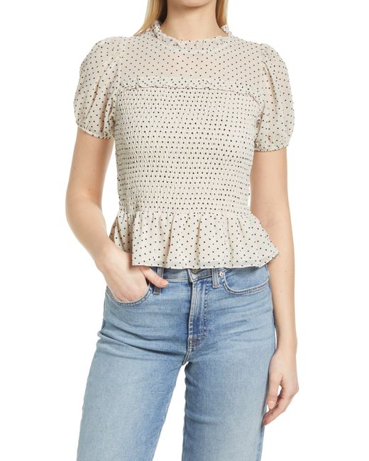 1.State Puff Sleeve Smocked Blouse in at