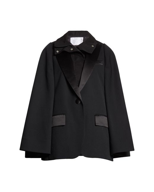 Sacai Hybrid Suiting Cape in at