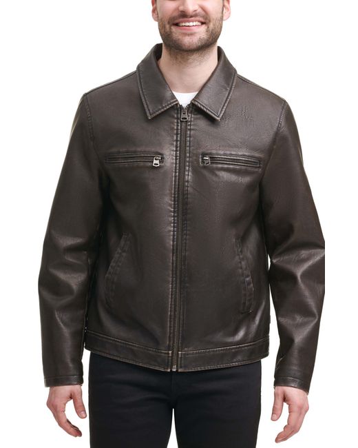 Levi's Faux Leather Zip-Up Jacket in at