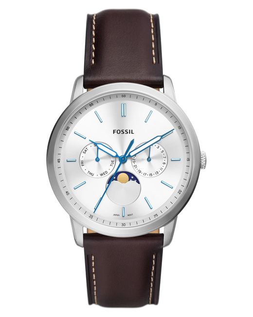 Fossil Neutra Moonphase Leather Strap Watch 42mm in at