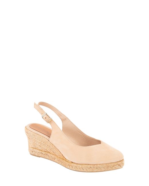 Patricia Green Poppy Slingback Espadrille Wedge in Nude at 9
