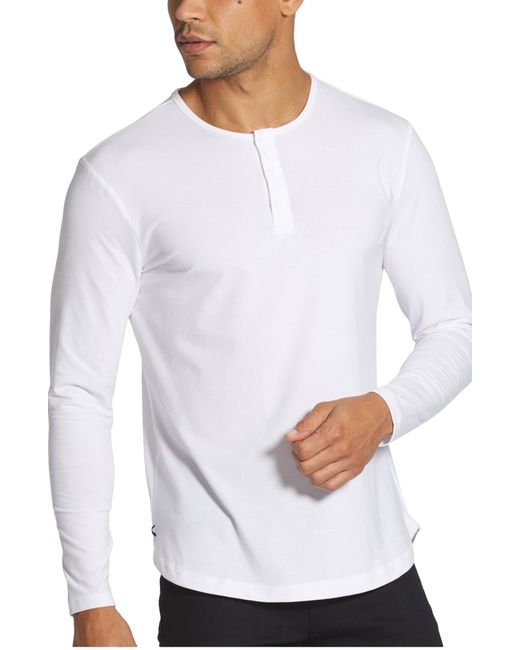 Cuts Long Sleeve Curve Hem Henley T-Shirt in at