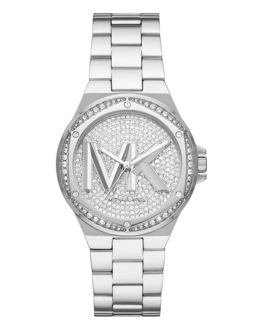 Michael Michael Kors Lennox Logo Pave Bracelet Watch 37mm in at
