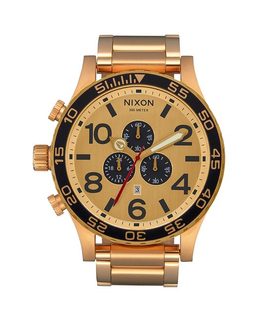 Nixon 51-30 Chronograph Bracelet Watch 51mm in All Gold at