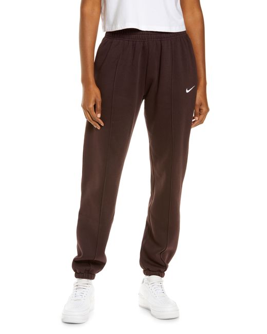 Nike Sportswear Essential Fleece Pants in Basalt/White at