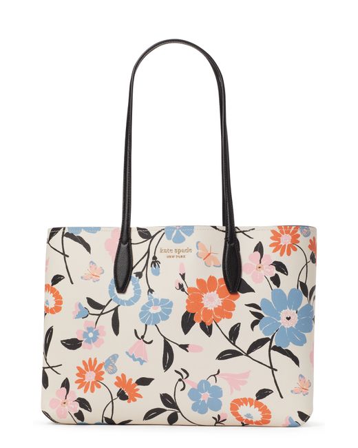 Kate Spade New York all day floral garden print pvc tote pouch in at
