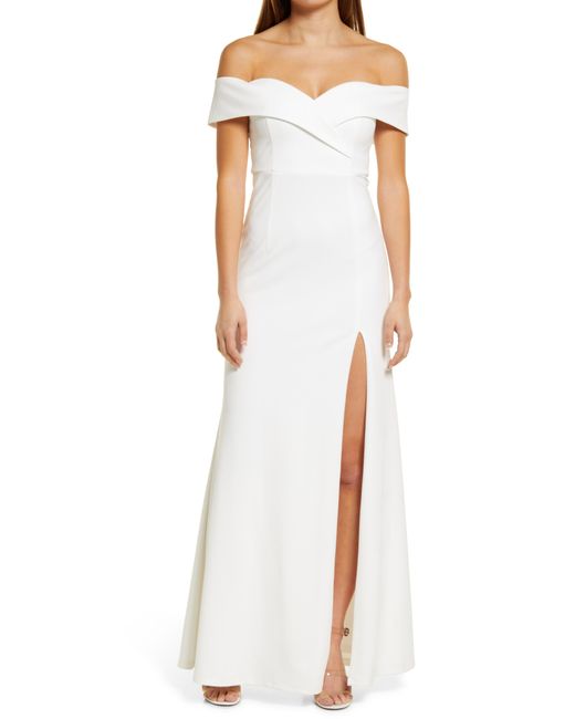 Lulus Song of Love Off the Shoulder Knit Gown in at