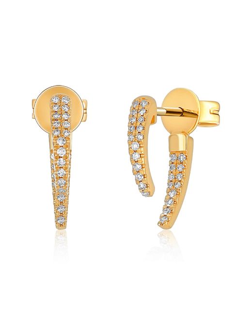 EF Collection Mini Diamond Front/Back Hook Earrings in at