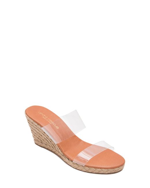 Andre Assous Anfisa Espadrille Wedge Sandal in Clear at 11