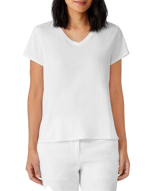 Eileen Fisher Organic Cotton V-Neck T-Shirt in at