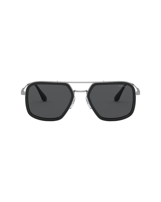 Prada 54mm Square Sunglasses in Black/Grey Solid at