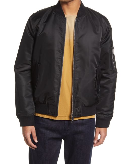 7 For All Mankind Nylon Bomber Jacket in Amber at