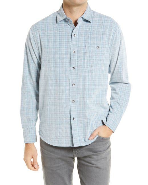 Tommy Bahama Coastline Corduroy Harbor Plaid Cotton Button-Up Shirt in at