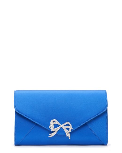 Marchesa Notte Bow Satin Clutch in at