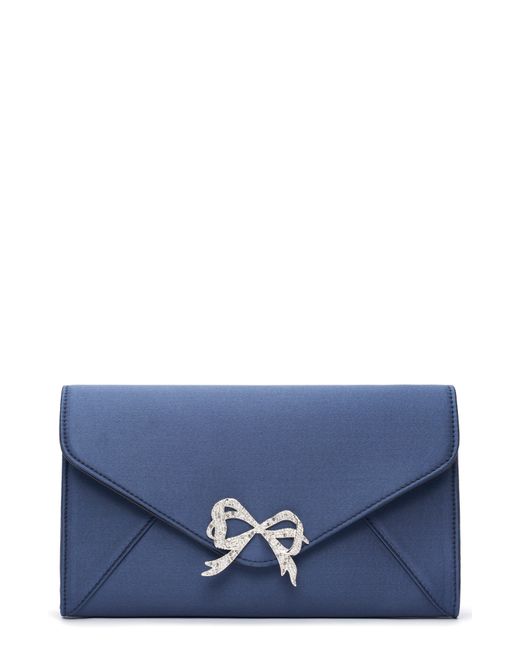 Marchesa Notte Bow Satin Clutch in at