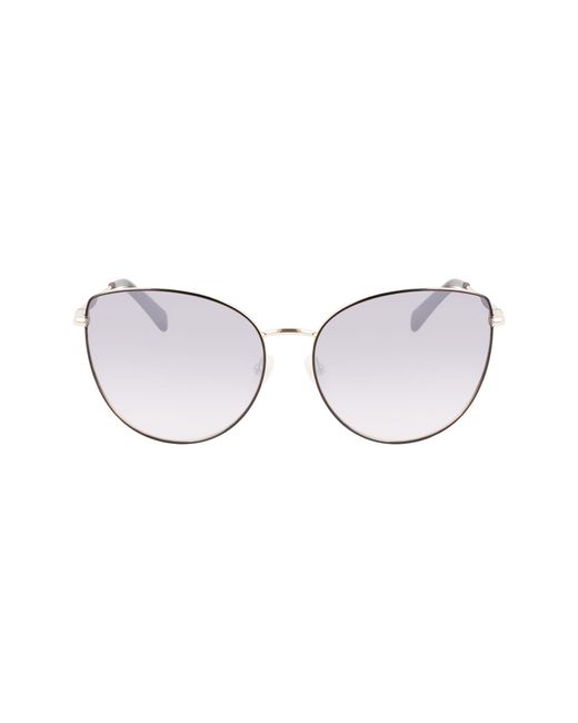 Longchamp Roseau 60mm Cat Eye Sunglasses in Gold at