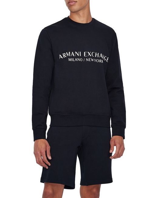 Armani Exchange Milano/New York Logo Crewneck Sweatshirt in at