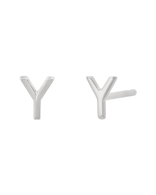 Bychari Small Initial Stud Earrings in Y at