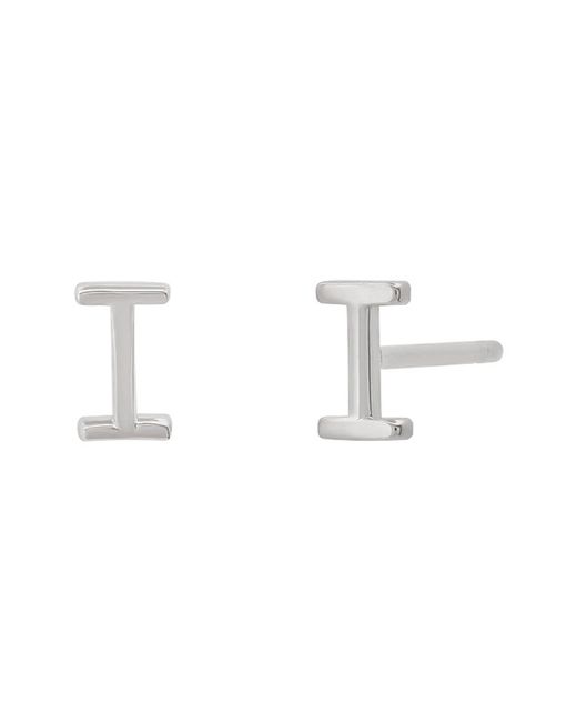 Bychari Small Initial Stud Earrings in I at