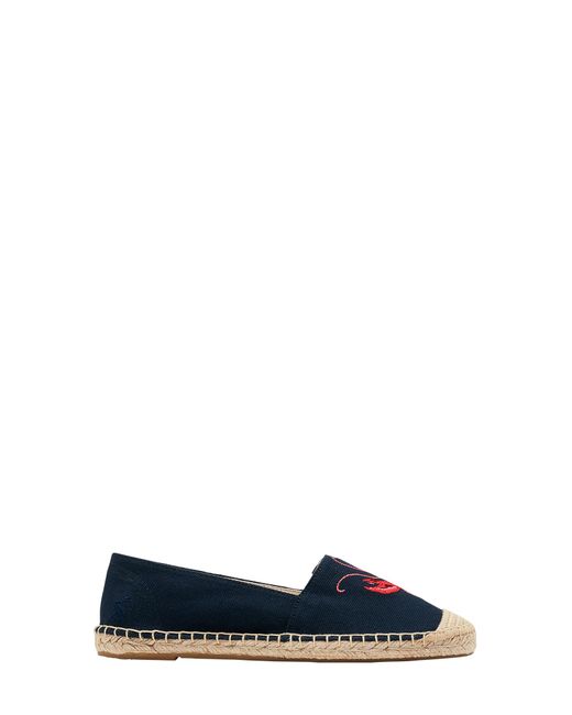 Joules Shelbury Espadrille Flat in Embroidered Lobster at 7