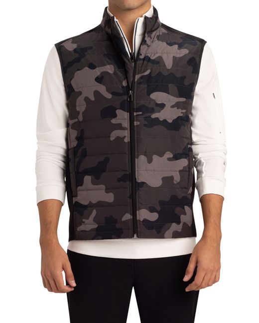 Bugatchi Camo Quilted Cotton Vest in at