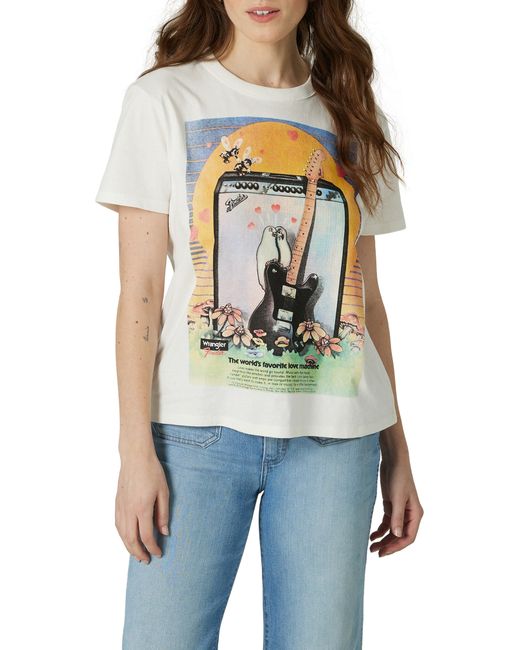 Wrangler Fender Relaxed Graphic Tee in Worn at X-Small