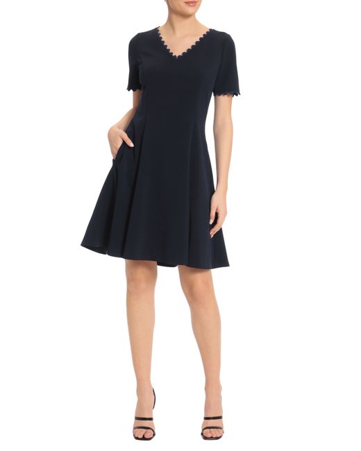 Maggy London Scallop Trim A-Line Dress in at