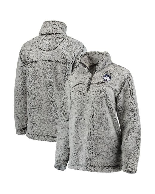 Boxercraft UConn Huskies Sherpa Super Soft Quarter-Zip Pullover Jacket at Large