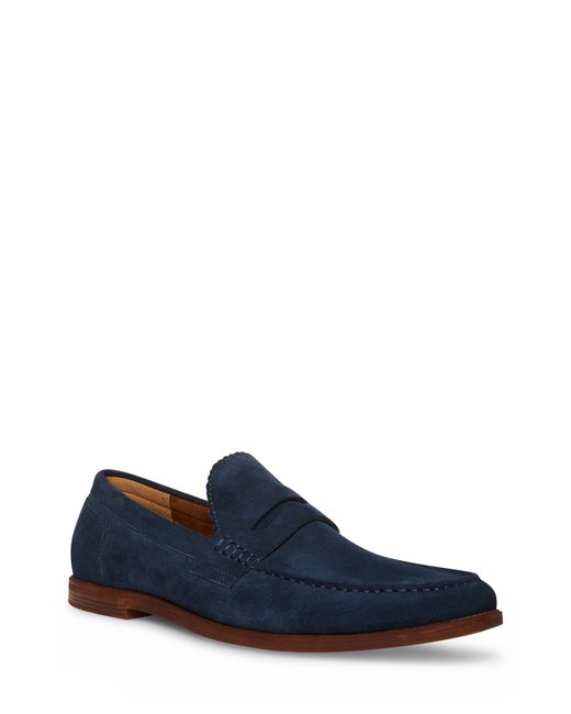 Steve Madden Ramsee Suede Penny Loafer in Navy at 10