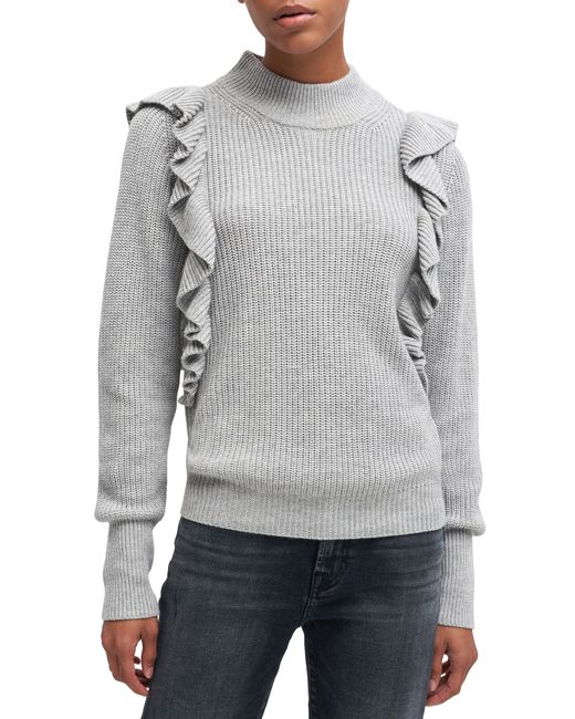 7 For All Mankind Ruffle Mock Neck Sweater in at