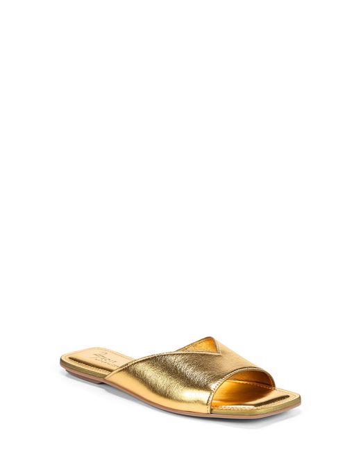 27 EDIT Naturalizer Zelda Faux Leather Slide Sandal in Deep Gold at 6.5