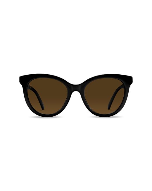 Vincero Demi 53mm Polarized Round Sunglasses in Jet Black at