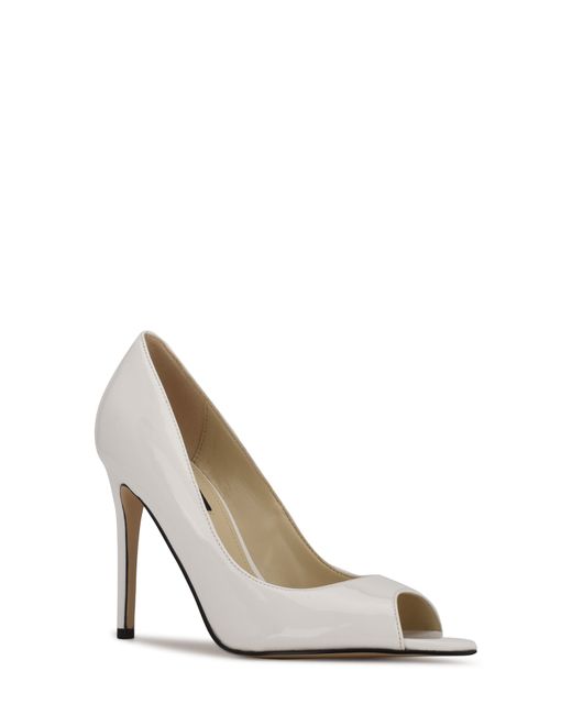 Nine West Prizz Open Toe Pump in Patent at 11