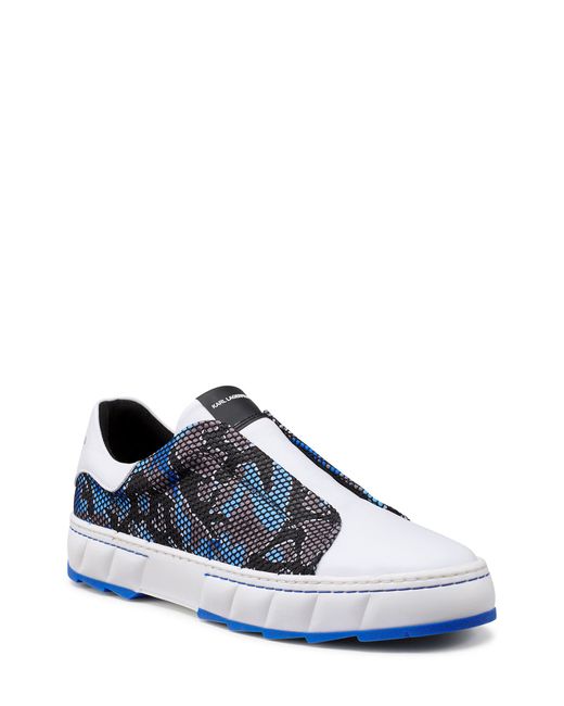 Karl Lagerfeld Laceless Camo Patterned Leather Sneaker in at
