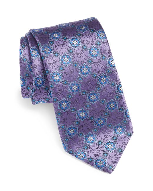 Canali Floral Medalion Silk Tie in at