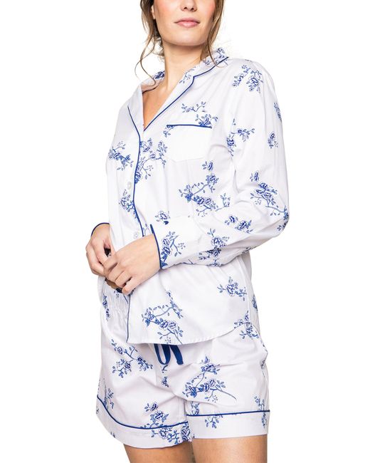 Petite Plume Indigo Floral Short Pajamas in at