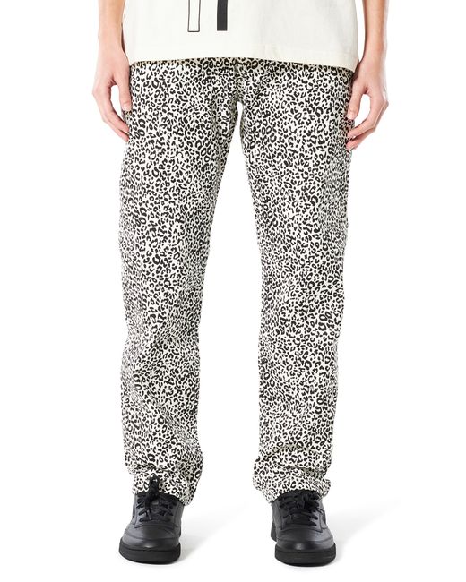 Pleasures Crystal Cheetah Cotton Jeans in Natural at 28