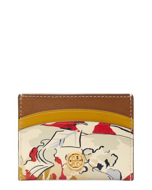Tory Burch Robinson Print Leather Card Case in at