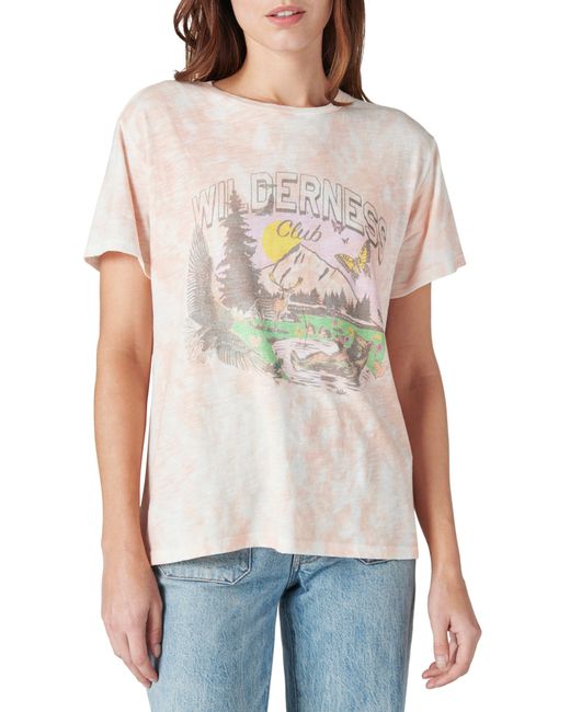 Lucky Brand Wilderness Club Tie Dye Graphic Tee in at