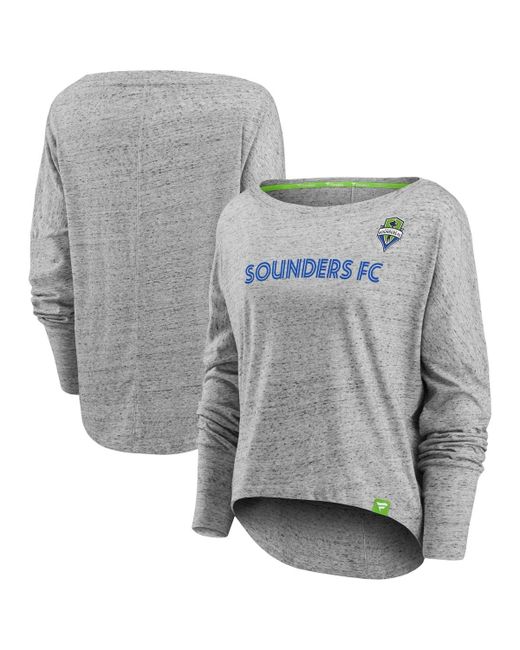 Fanatics Branded Heathered Seattle Sounders FC Long Sleeve Fashion Top in Heather at Medium
