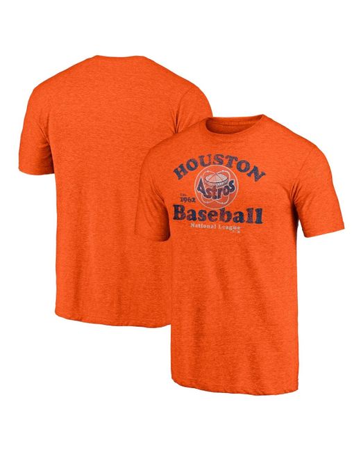 Fanatics Branded Heathered Houston Astros Cooperstown Collection True Classics Our Game Tri-Blend T-Shirt in at