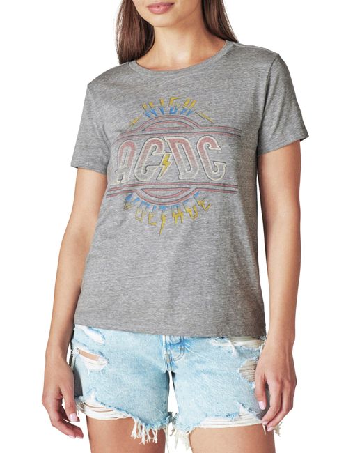 Lucky Brand AC/DC High Voltage Classic Crewneck Graphic Tee in at