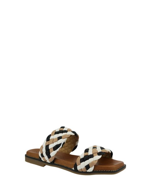 Unity In Diversity Acciuga Braided Leather Slide Sandal in at