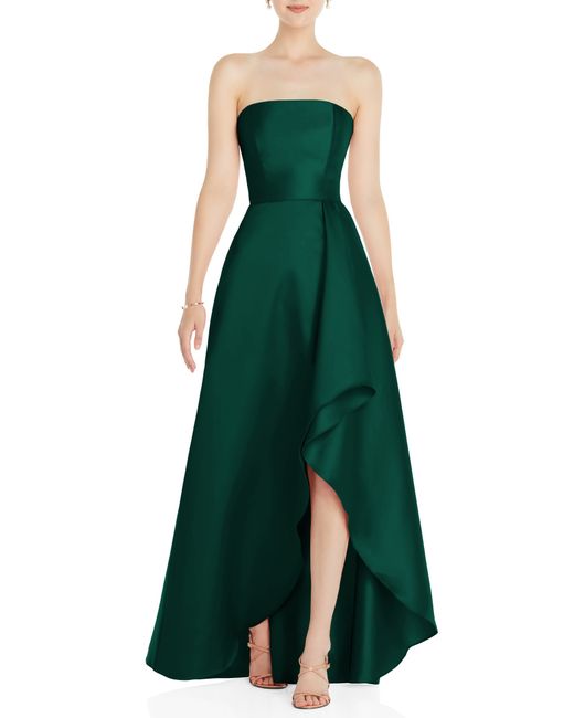Alfred Sung Strapless Satin Gown in at