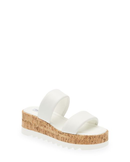 Steve Madden Defuse Wedge Sandal in Leat at 6