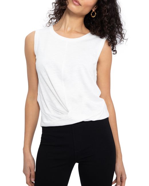 Sanctuary Twisted Cotton Blend Slub Jersey Tank in at