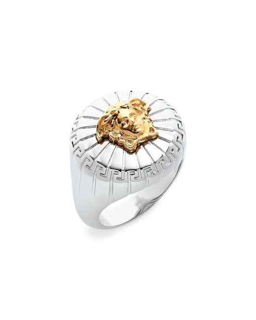 Versace First Line Medusa Signet Ring in Gold at